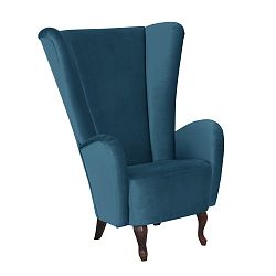 Petrolejově modré křeslo Max Winzer Aurora Velvet