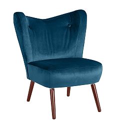Petrolejově modré křeslo Max Winzer Sari Velvet