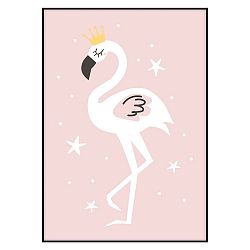 Plakát Imagioo Flamingo With Crown, 40 x 30 cm