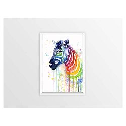Plakát Piacenza Art Rainbow Zebra, 33,5 x 23,5 cm