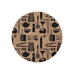 Podnos z korku Ladelle Printed, Ø 20 cm