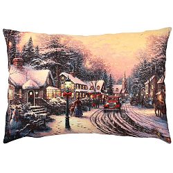 Polštář Christmas Road In A Village, 43 x 48 cm