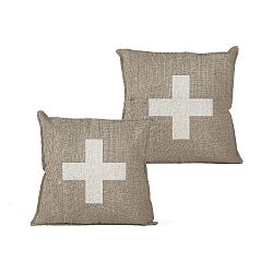 Polštář Linen Couture Cross, 45 x 45 cm