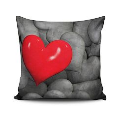 Polštář s příměsí bavlny Calento Heart, 45 x 45 cm