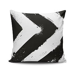 Polštář s výplní Gravel B&W Stripes, 42 x 42 cm