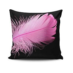 Polštář s výplní Gravel Pink Feather, 42 x 42 cm