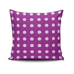 Polštář s výplní Purple Dots, 45 x 45 cm