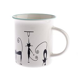 Porcelánový hrnek Dakls Cats Mint, 310 ml