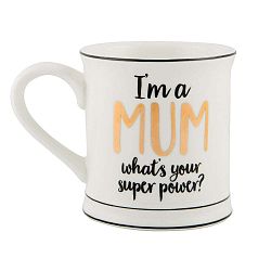 Porcelánový hrnek Sass & Belle Super Mum, 450 ml