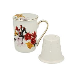 Porcelánový hrnek se sítkem Duo Gift Japan, 370 ml