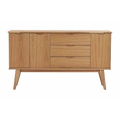 Přírodní dubová komoda Rowico Njord, délka 150 cm