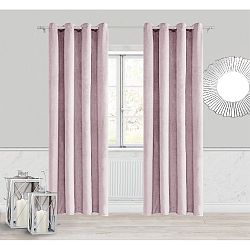 Pudrově růžový závěs Slowdeco Velvet, 140 x 250 cm