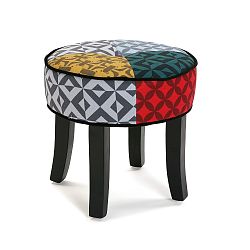 Puf s černými nohami Versa Patchwork Karlsen