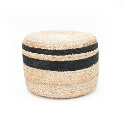Puf z juty s černým detailem LABEL51 Braided