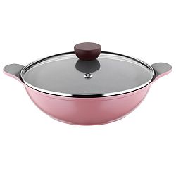 Růžová pánev s úchyty a pokličkou Madison, Ø 28 cm