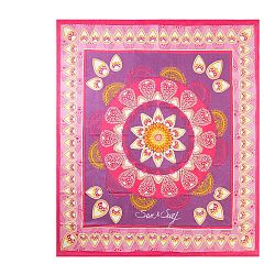 Růžová plážová deka Sun & Surf Mandala Dino