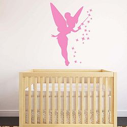Růžová samolepka Ambiance Fairy, 55 x 85 cm