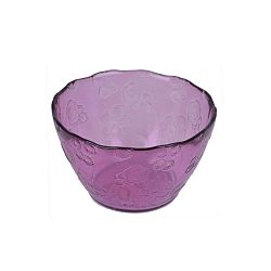 Růžová skleněná miska Ego Dekor Flora, 14 cm