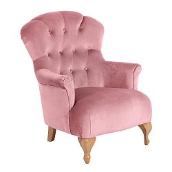Růžové křeslo Max Winzer Camilla Velvety Velor