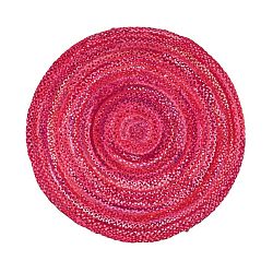 Růžový bavlněný kruhový koberec Eco Rugs, Ø 150 cm