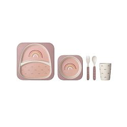 Růžový dětský jídelní set Bloomingville Ninni