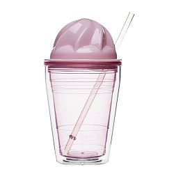 Růžový hrnek na mléčné koktejly Sagaform, 350 ml