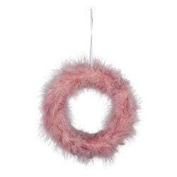 Růžový jarní věnec z peří Ego Dekor Spring, ⌀ 22 cm