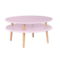 Růžový konferenční stolek Ragaba UFO, Ø 70 cm