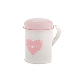 Růžový plechový posypávač Dakls Te Amo, 750 ml