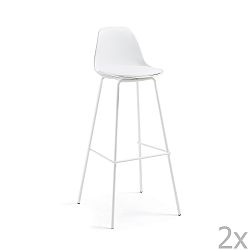 Sada 2 bílých barových židlí La Forma Lysna