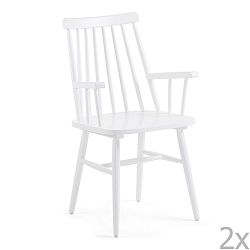 Sada 2 bílých jídelních židlí La Forma Kristie