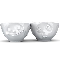 Sada 2 bílých šťastných misek 58products