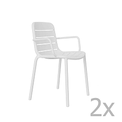 Sada 2 bílých zahradních křesel Resol Gina