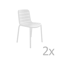 Sada 2 bílých zahradních židlí Resol Gina Garden