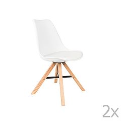 Sada 2 bílých židlí White Label Kell
