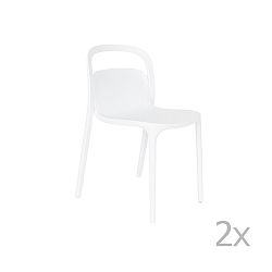 Sada 2 bílých židlí White Label Rex