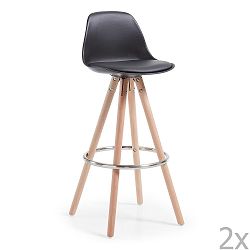 Sada 2 černých barových židlí La Forma Stag