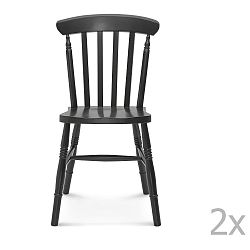 Sada 2 černých dřevěných židlí Fameg Ivar
