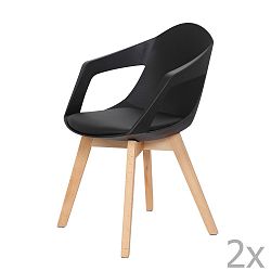 Sada 2 černých jídelních židlí 360 Living Robin