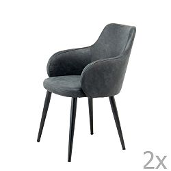 Sada 2 černých jídelních židlí 360 Living Silas