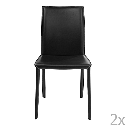 Sada 2 černých jídelních židlí Kare Design Milano