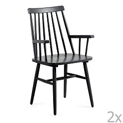 Sada 2 černých jídelních židlí La Forma Kristie