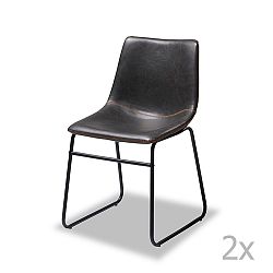 Sada 2 černých židlí Knuds Indiana