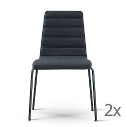 Sada 2 černých židlí s černýma nohama Garageeight
