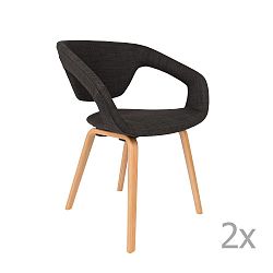 Sada 2 černých židlí Zuiver Flexback