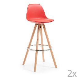 Sada 2 červených barových židlí La Forma Stag