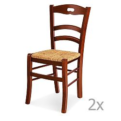 Sada 2 dřevěných jídelních židlí Castagnetti Mare