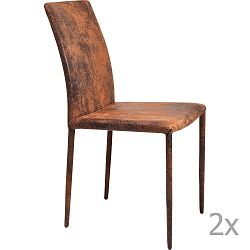 Sada 2 hnědých jídelních židlí Kare Design Milano
