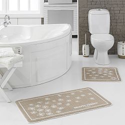 Sada 2 hnědých koupelnových předložek Breeze