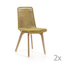 Sada 2 hořčicově žlutých židlí La Forma Glendon